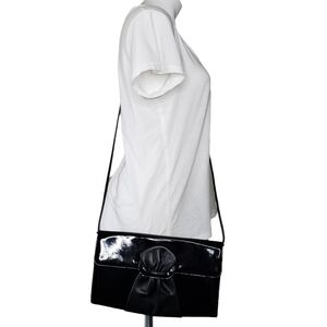 Ande | Vintage Black Patent Leather Glam Chic Evening Crossbody Bag Women's